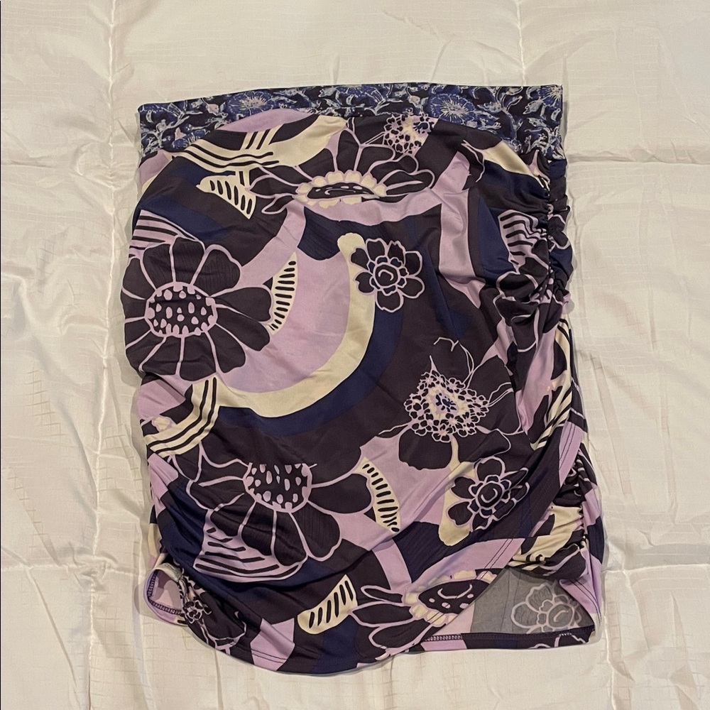 Free People Floral Print Skirt in Purple and Black - size Medium